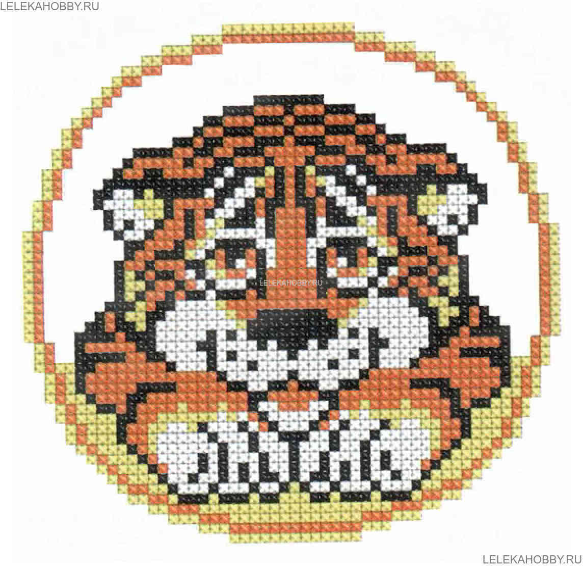 Мини вышивка тигр