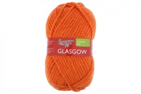 Пряжа Семеновская Glasgow (Глазго) морковный (670), 50%шерсть английский кроссбред/50%акрил, 95м, 100г