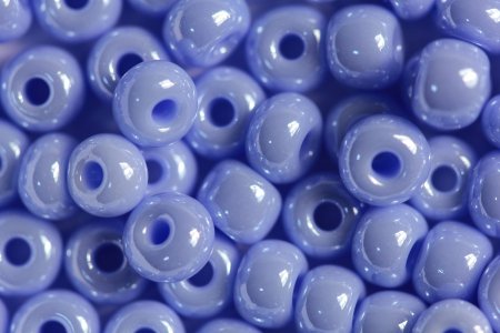 Бисер чешский круглый PRECIOSA 3/0 непрозрачный/глянцевый перламутр светло-голубой (38000), 50г