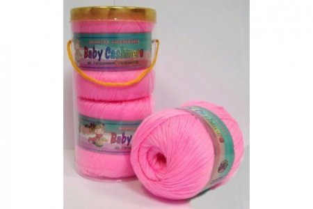 Пряжа Color City Беби Кашемир ярко-розовый (207), 60%искусственный шёлк/30%микрофибра/10%кашемир, 380м, 125г