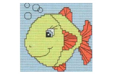 Набор для вышивания крестом Luca-s Желтая  рыбка, 8*8см