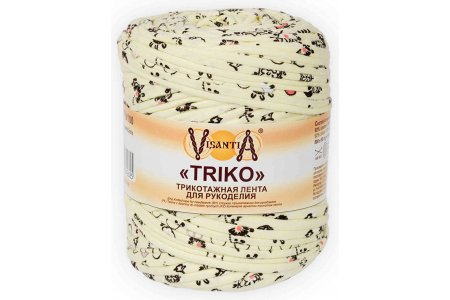 Пряжа Visantia Triko разноцветный, 92%хлопок/8%эластан, 100м, 500г