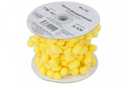 Тесьма декоративная BLITZ желтый (020), 21мм, 1м