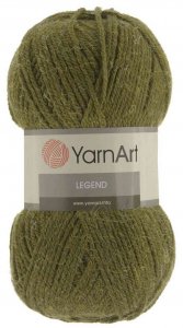 Пряжа Yarnart Legend зеленый (8802), 65%акрил/25%шерсть/10%вискоза, 300м, 100г