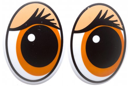 РАСПРОДАЖА Глаза для игрушек овальные, коричнево-бежевый, 39*55мм, 1пара