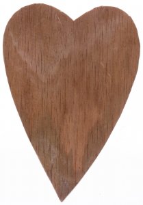 Фигурка деревянная Сердце плоское, 15*10,5*1см