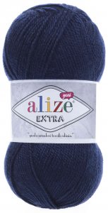 Пряжа Alize Extra тёмно-синий (58), 100%акрил, 220м, 100г