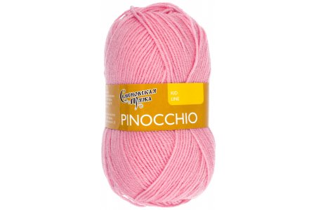 Пряжа Семеновская Pinocchio (Пиноккио) ярко-розовый, 90%шерсть мериноса/10%акрил, 170м, 50г