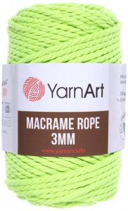Пряжа YarnArt Macrame Rope 3mm ярко-салатовый (801), 60%хлопок/ 40%вискоза/полиэстер, 63м, 250г