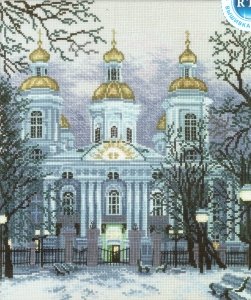 Набор для вышивания крестом РТО Николо-Богоявленский собор в Санкт-Петербурге, 28*33см
