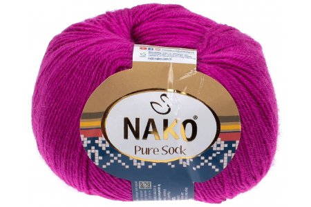 Пряжа Nako Pure wool sock лиловый (11203), 70%шерсть/30%полиамид, 200м, 50г
