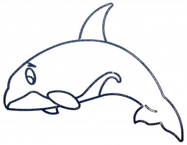 Фигурка из пластика с контуром RAYHER, Дельфин, 8*6см