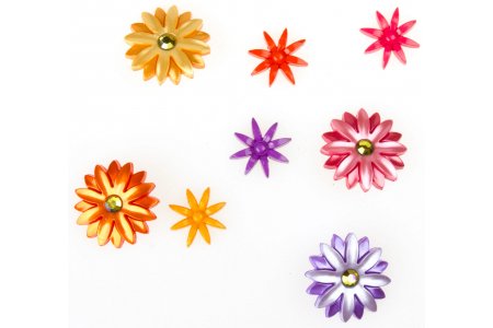 Набор пуговиц декоративных пластиковых Цветочный шик, 8шт, 1,8-2,5см