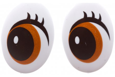 Глаза для игрушек овальные, черно-коричневый, 21*30мм, 1пара