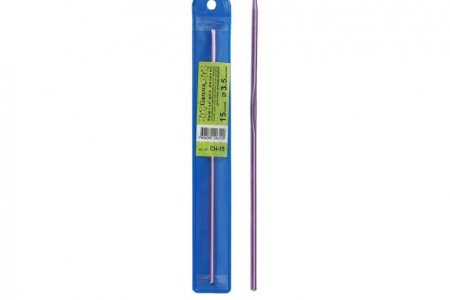 Крючок для вязания GAMMA металлический, розовый, d3,5мм, 15см