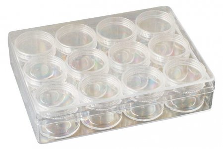 Коробка пластиковая для мелочей БЕЛОСНЕЖКА прозрачный, 12 отделений, 16,3*12,4*3,9см