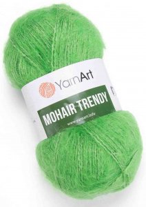 Пряжа Yarnart Mohair Trendy яркий зеленый (137), 50%мохер/50%акрил, 220м, 100г