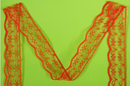 Кружево-трикотаж (не эластичное) IDEAL красный (03), 20мм, 1м