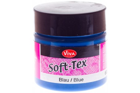 Краска для ткани VIVA Soft-Tex синий(600), 50мл