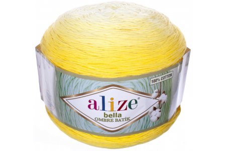 Пряжа Alize Bella ombre Batik лимонный (7414), 100%хлопок, 900м, 250г