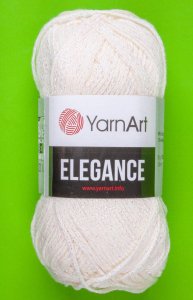 Пряжа YarnArt Elegance молочный (118), 88%хлопок/12%металлик, 130м, 50г