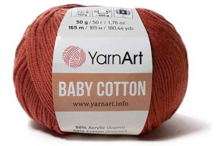 Пряжа YarnArt Baby cotton терракот (429), 50%хлопок/50%акрил, 165м, 50г
