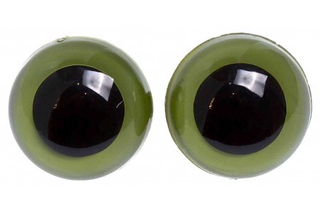 Глаза пластиковые для пришивания HobbyBe на петле, зеленый, d12мм, 1пара
