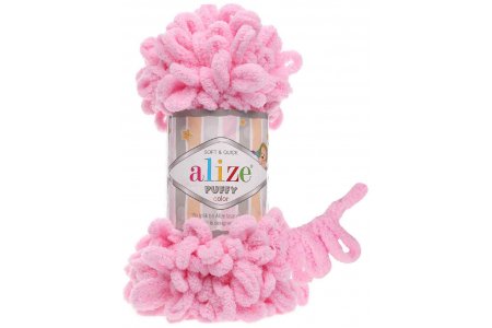 Пряжа Alize Puffy розовый (185), 100%микрополиэстер, 9м, 100г