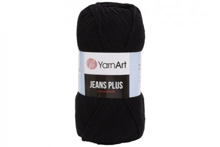 Пряжа YarnArt Jeans PLUS черный (53), 55%хлопок/45%акрил, 160м, 100г
