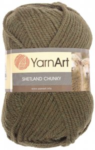Пряжа Yarnart Shetland Chunky хаки (637), 50%шерсть/50%акрил, 150м, 100г
