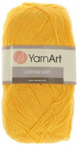 Пряжа YarnArt Cotton soft желтый (35), 55%хлопок/45%полиакрил, 600м, 100г