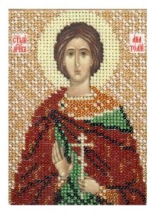 Набор для вышивания бисером ВЕРТОГРАДЪ Икона Святого Мученика Анатолия, с нанесенным рисунком, 10*13см