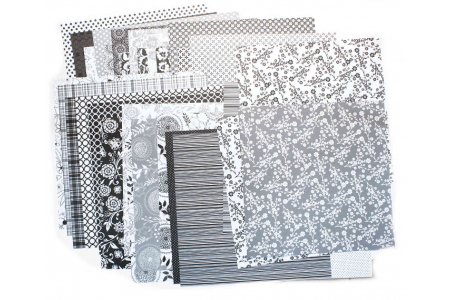 Набор бумаги для скрапбукинга Нежность, черно-белый, 30,5*30,5см, 32листа