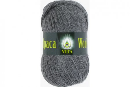 Пряжа Vita Alpaca Wool темно-серый/меланж (2973), 60%шерсть/40%альпака, 300м, 100г