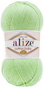Пряжа Alize Cotton baby soft салатовый (41), 50%хлопок/50%акрил, 270м, 100г