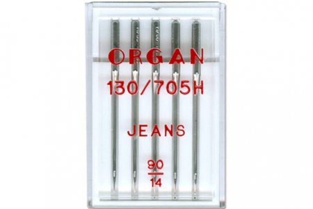 Иглы для швейных машин ORGAN для джинсы, №90, 5игл
