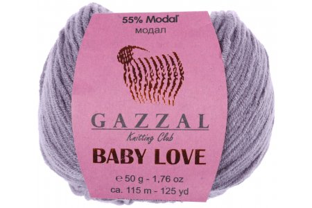 Пряжа Gazzal Baby Love серый (1618), 55%модал/45%акрил, 115м, 50г