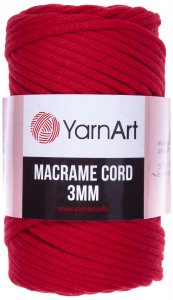 Пряжа YarnArt Macrame cord 3mm красный (773), 60%хлопок/40%полиэстер/вискоза, 85м, 250г