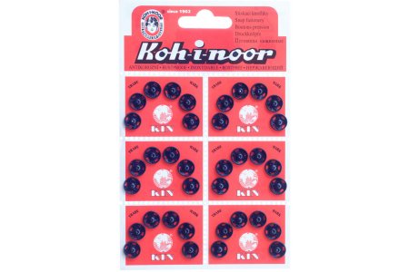 Кнопки пришивные металлические KOH-I-NOOR, черный, 10мм, 36шт