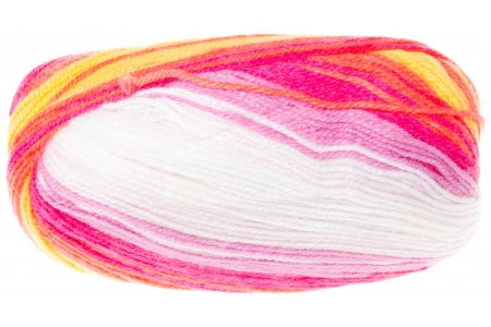 Пряжа Yarnart Dancing Baby бело-розово-лиловый-желто-оранжевый (820), 100%акрил премиум, 250м, 100г