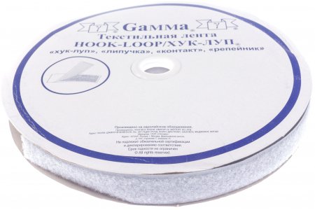 Липучка Gamma, комплект, 25мм, серый (099), 1м
