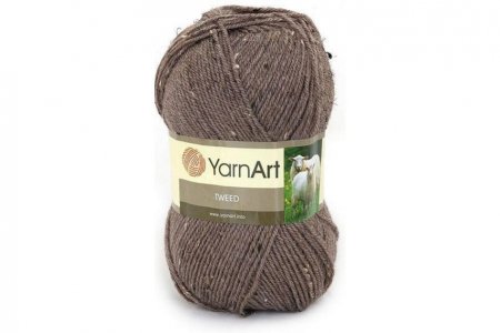 Пряжа Yarnart Tweed коричневый/меланж (229), 60%акрил/30%шерсть/10%вискоза, 300м, 100г