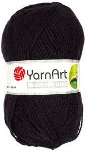 Пряжа Yarnart Merino De LUXE черный (585), 50%акрил/50%шерсть, 280м, 100г