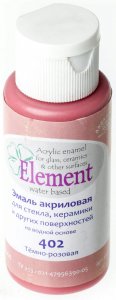 Краска акриловая для стекла и керамики эмаль АКВА-КОЛОР Элемент, темно-розовый, 50мл