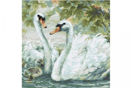 Мозаичная картина РИОЛИС Сотвори сама Белые лебеди, 30*30см