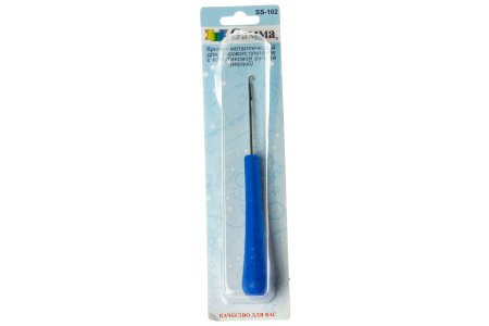 Крючок GAMMA для коврового плетения, металлический, с пластиковой ручкой
