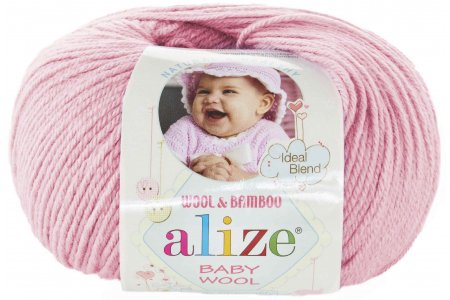 Пряжа Alize Baby Wool светло-розовый (371), 40%шерсть/20%бамбук/40%акрил, 175м, 50г