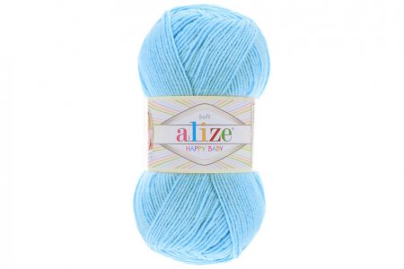 Пряжа Alize Happy baby детский голубой (218), 65%акрил/35%полиамид, 330м, 100г