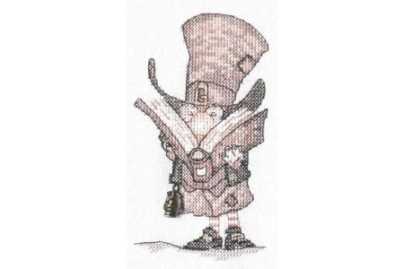 Набор для вышивания крестом  NEOCRAFT серия Маленький народец. Джентельмен с книгой, 8*14 см