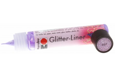 Контур универсальный Marabu Glitter, лаванда блестки, (507) 25мл